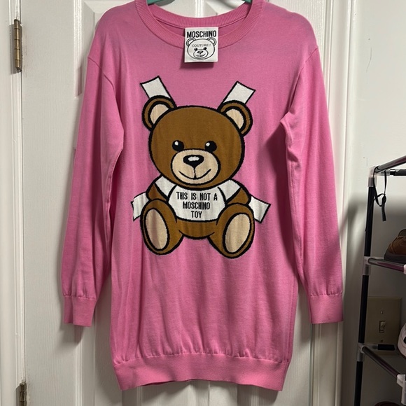 Moschino Pink Teddy Bear Sweater